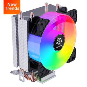 SNOWMAN Custom 2 tubos de calor de cobre Gaming PC Ventiladores de aire <span class=keywords><strong>CPU</strong></span> Disipador de calor Enfriador con computadora Ventilador de 90mm Refrigeración - Product Image 1