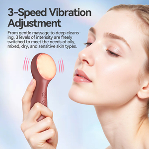 <span class=keywords><strong>Brosse</strong></span> <span class=keywords><strong>nettoyante</strong></span> électrique vibrante rose pour le visage, étanche, système d'exfoliation et de nettoyage en profondeur pour la peau, vente en gros - Product Image 5