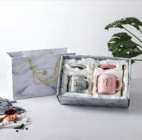 Ensemble de tasses en céramique Mr et Mme Flamant rose en porcelaine fine, effet marbre populaire, mug de voyage pour couples, vente en gros