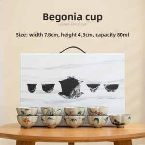 Tasse à thé personnalisée haut de gamme en céramique Dehua, peinte à la main, style Ge Kiln, coffret cadeau moderne, ensemble de tasses à thé - Product Image 6
