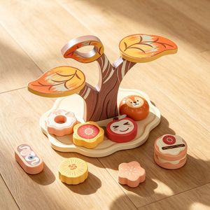 Ensemble de jeu personnalisé <span class=keywords><strong>en</strong></span> <span class=keywords><strong>bois</strong></span> : Présentoir à desserts, service de thé, cadeau d'anniversaire, <span class=keywords><strong>jouet</strong></span> alimentaire de <span class=keywords><strong>cuisine</strong></span>, jeu d'imitation Montessori pour filles - Product Image 2