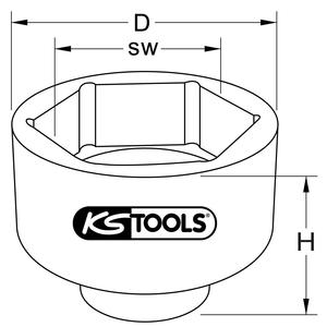 KS TOOLS Llave de tuerca de eje de 1 "para DAF, 120 mm - Product Image 2