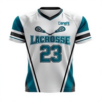 Nouveau design, meilleure qualité, maillot de lacrosse imprimé avec logo personnalisé, 100% polyester, respirant et à séchage rapide, prix bas