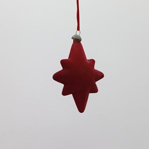 Décoration de Noël en forme de cœur d'oignon en <span class=keywords><strong>verre</strong></span>, en velours floqué, rouge vin, gris, 8*8 cm, vente en gros d'usine - Product Image 4