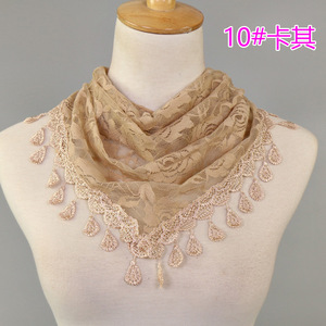 Foulard Triangle Brodé en Dentelle pour Femmes, Châle d'Église à Pompons, <span class=keywords><strong>Mantille</strong></span> Espagnole en Dentelle, Couvre-Chef - Product Image 4