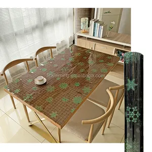 Wasserdichte Schneeflocke Design Laser Gedruckt PVC Tabelle Protector Für Glas Seite Tisch