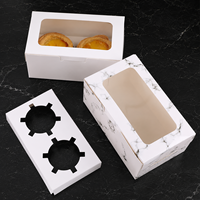 Boîte d'emballage personnalisée pour cupcakes en gros, boîte à tartelettes en papier avec fenêtre transparente, boîte cadeau jetable en papier pour muffins