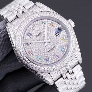Montre mécanique pour homme de luxe, bracelet en acier inoxydable, saphir, étanche, édition limitée, avec moissanite VVS de qualité supérieure - Product Image 4