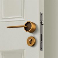 Nouvelle conception de poignée de porte et de fenêtre silencieuse en alliage de zinc Zamak noir mat de luxe pour chambre à coucher, couleur dorée