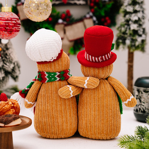 2025 New Christmas Decoration a <b>Set</b> of Three Gingerbread People Figurines Knitted Plush Toys Perfect As a Gift - Product Image 5