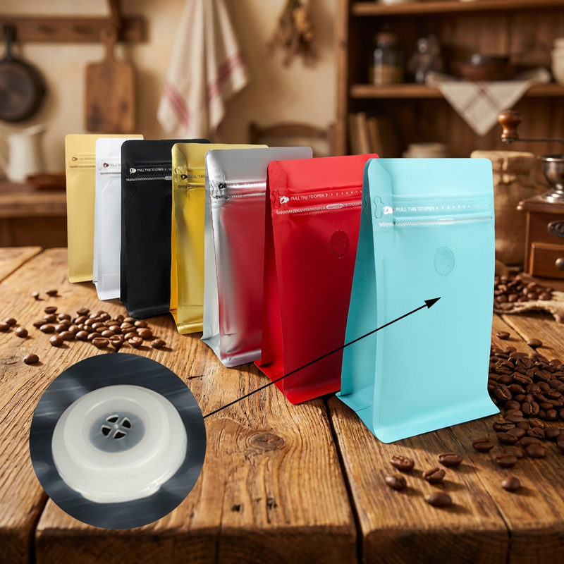 Natural Kraft Paper Coffee Beans Pouches