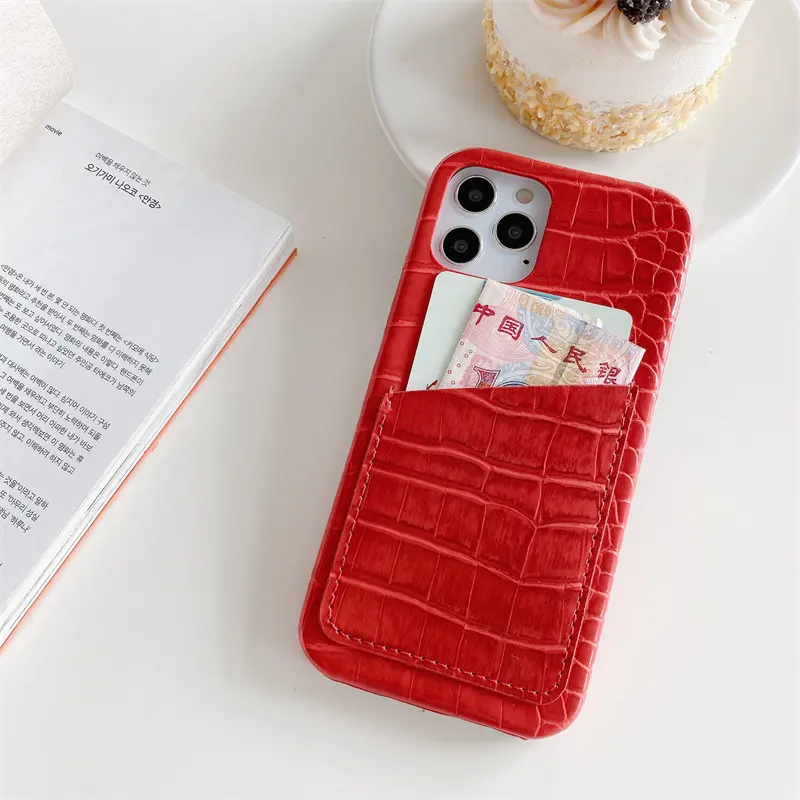 Hot sell Card holder phone case leather crocodile wallet leather case for iphone 13 pro max case with card slot