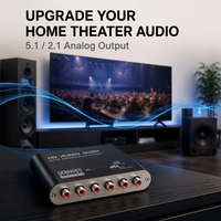 Dekoder Audio Home Theater 5.1 DolbI DTS AC3 Optik SPDIF Koaksial ke 6 RCA Konverter Bersertifikasi CE FCC Grosir