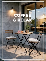 Ensemble bistrot moderne en acier, 3 pièces, mobilier de jardin extérieur, table et chaises de patio imperméables avec revêtement en poudre pour balcon