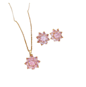 Colgante de Girasol con Cristal de Zirconia, Chapado en Oro de 18K, con Encanto de Corazón, Joyería Moderna para Mujer, Regalos para Bodas y Fiestas - Product Image 3
