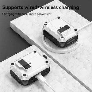 Funda para auriculares con diseño de bloqueo de seguridad 2025 para AirPods Pro <span class=keywords><strong>2</strong></span> compatible con carcasa blindada protectora de carga para AirPods 4 - Product Image 3