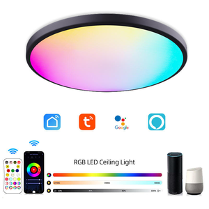 Plafonnier LED intelligent Tuya <span class=keywords><strong>MI</strong></span> Wi-Fi moderne 24W pour la maison, type A19, RGB, pleine couleur, dimmable, commande vocale et par application, alimentation CA - Product Image 6