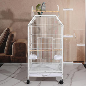 Çok fonksiyonlu kuş kafesi büyük kuş papağan kalınlaşmış Metal kolay temiz kuş üreme kafesi interaktif ışıklık üst çatı ile - Product Image 3