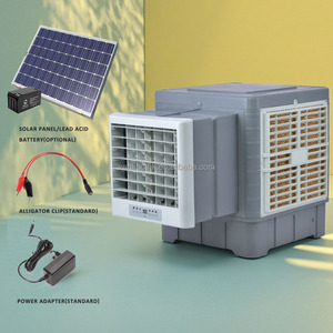Inteligente 6000m3/H Solar Recargable Montado en la pared Enfriador de aire evaporativo 12V Ventilador enfriador de agua Acondicionado con energía solar - Product Image 1