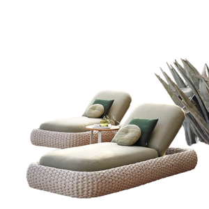 Tumbona de Hotel tradicional moderna, marco de ratán PE, cojín de algodón duradero, hamaca, Villa, terraza, patio plegable al aire libre, salón - Product Image 4