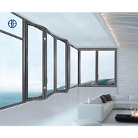 Ventanas plegables panorámicas de estilo minimalista, correderas de aluminio, personalizadas