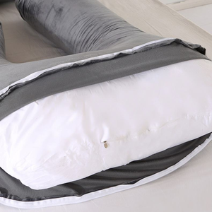 Oreiller de maternité <span class=keywords><strong>ergonomique</strong></span> en U pour le corps entier, <span class=keywords><strong>coussin</strong></span> de <span class=keywords><strong>grossesse</strong></span> doux avec housse lavable, soutien ventre, dos et hanches - Product Image 5