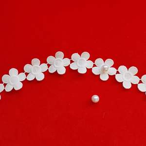 卸売ポリエステルレーストリム絶妙な衣料品アクセサリー刺繍チュールレースホワイト/水溶性レース - Product Image 2