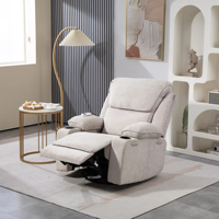 Canapé inclinable motorisé de style contemporain en tissu doux, économique, avec porte-gobelets pour home cinéma et salon