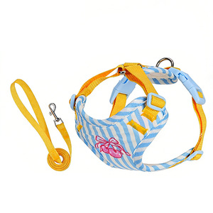 <b>Dog</b> <b>leash</b>, small <b>dog</b> vest-style harness, Teddy, Bichon, Pomeranian <b>dog</b> <b>leash</b>, striped candy plush <b>dog</b> collar - Product Image 4
