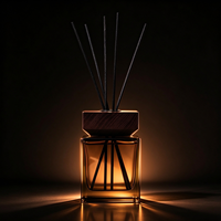 Diffuseur de parfum carré en verre pour la maison, flacon d'huile essentielle, désodorisant, ensemble de contenants de parfum