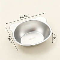 Gamelle inclinée surélevée en acier inoxydable 304 pour animaux de compagnie, protection du cou, résistante aux hautes températures, pour chien et chat en cage