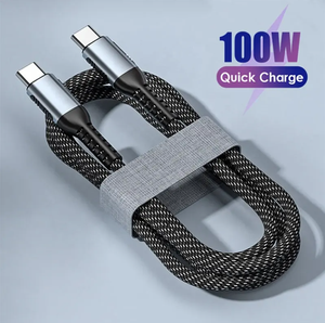 Chất lượng cao PD 100W ctoc nylon sạc nhanh 5A Cáp dữ liệu USB-C PD Loại-C Loại-C dây 100% nylon chất liệu linh hoạt dây - Product Image 2