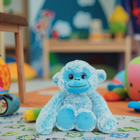 Haute qualité mignon personnalisé doux coloré singe en peluche peluche gros paillettes tissu matériel PP coton brodé maille