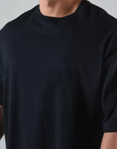 T-shirts de sport amples et épais en coton <span class=keywords><strong>pour</strong></span> hommes, grandes tailles, style streetwear uni, supportant la personnalisation par le fabricant - Product Image 4