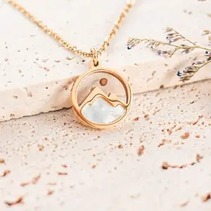 SC Charm Factory Hot Selling Stainless Steel Necklace Creative Fashion Popular Distinctive Shell Mountain Necklace for Women