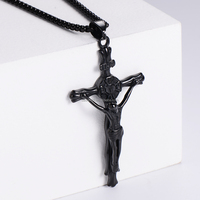 Pendentif pour homme en acier inoxydable, motif croix américaine, thème religieux chrétien et juif, pour les croyants