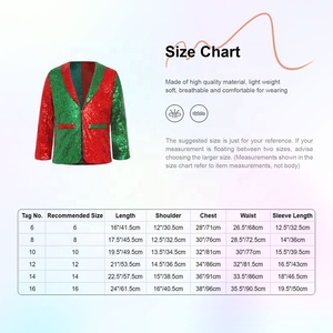 Chaqueta de Lentejuelas Unisex para Niños de 6 a 16 Años, Chaqueta para Actuaciones Navideñas, Color Rojo y Verde, para Fiestas de Navidad - Product Image 6
