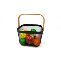 Hoogwaardige Smeedijzeren Vierkante Handheld Opbergmand Metalen Gepoedercoate Groente-En Fruitmand
