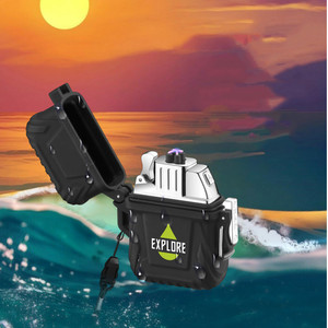 Encendedor de cigarrillos resistente al agua IP56, mechero recargable con USB, llama de chorro azul, encendedor personalizado para fumar - Product Image 2