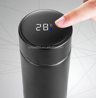 Botella de Agua Inteligente de Doble Pared Acero Inoxidable 304 Termo Digital Inteligente 500ml Vaso con Pantalla de Temperatura LED