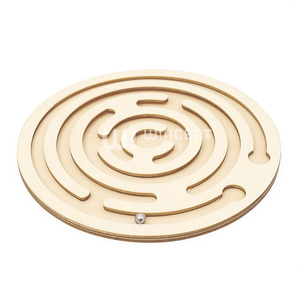 Jeu de labyrinthe en bois, jouet d'entraînement à l'équilibre circulaire, jouet éducatif Montessori, <span class=keywords><strong>casse</strong></span>-<span class=keywords><strong>tête</strong></span>, puzzle de planche à billes en acier - Product Image 3