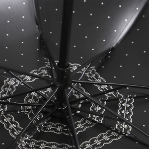 Parapluie Lolita Vintage en Dentelle, Parasol Imprimé Floral, Doublure Fleurie, Protection Solaire, Imperméable, Pliage Manuel, Gothique, Élégant, Cosplay, Mariage, Fête - Product Image 3