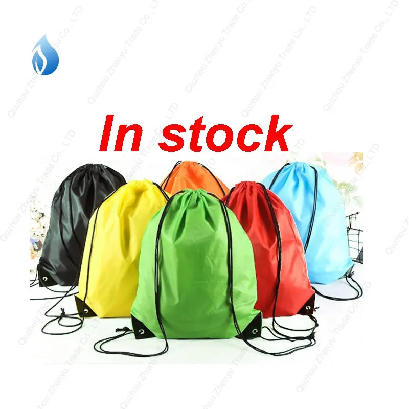 ZY özel logo toptan açık seyahat spor spor sırt çantası Tote naylon büzgü ipli çanta
