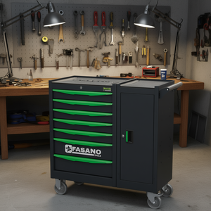 Fasano Tools Rolling Tool Cabinet 6 Drawer With Door And Wheels For <b>Workshop</b> <b>Storage</b> - Product Image 3