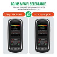 Monitor de Radón Portátil para el Hogar, Detector de Radón con Espectrometría Alfa, Sensor de Alta Precisión, 45 Días de Duración de la Batería, Modelo RM-62, Sonido+Luz