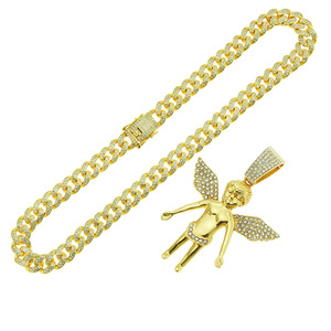 Collier Pendentif Ange Géométrique 2026 Personnalisé Style Hiphop Rap pour Hommes en Alliage Bijoux de Mode Vente en Gros - Product Image 5