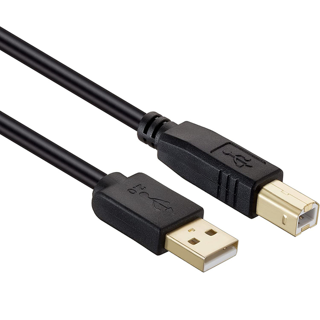 Custom UL2725 24AWG 28AWG Gauge USB Type A Male to Type B Male Cable for Printer and Scanner Data Sync Cable