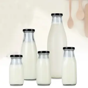 350ml 12oz Milk Glass Bottles Glass Water Drinking Bottles Juice Milk Wine Bottles 12oz Factory Supplier Wholesale