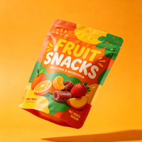Sachet d'emballage alimentaire refermable personnalisé, imprimé en couleur, de qualité alimentaire, avec fermeture éclair, en plastique, pour fruits et snacks