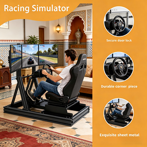 Simulatore di Guida GT Racing con Triplo Schermo, Telaio in Alluminio Estruso e Sedile Reclinabile per un'Esperienza di Guida Autentica - Product Image 3